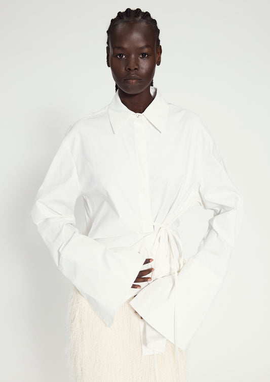Drape White Shirt